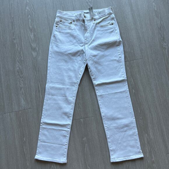 J Crew Petite Straight Jeans Womens 26 P White Tiny Spot - Picture 1 of 14